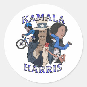 Kamala Harris Bootleg Rap Stijl Verkiezingen Ronde Sticker