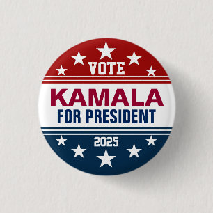 Kamala Harris Button rood, wit blauw