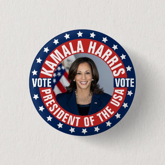 Kamala Harris Campaign Ronde Button 3,2 Cm (Voorkant)