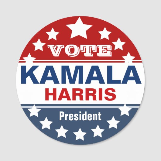 Kamala Harris Campaign Sjabloon Naamplaatje (Voorkant)