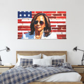 KAMALA HARRIS CANVAS AFDRUK (Insitu (Slaapkamer))