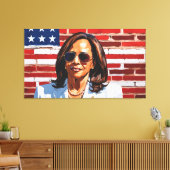 KAMALA HARRIS CANVAS AFDRUK (Insitu (Woonkamer))