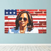 KAMALA HARRIS CANVAS AFDRUK (Insitu (Houten vloer))