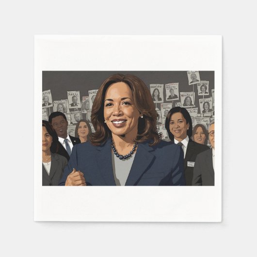 Kamala Harris Cartoon Servet (Voorkant)