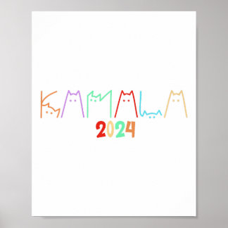 Kamala Harris Cat Lettering Funny Cat Ladies voor  Poster