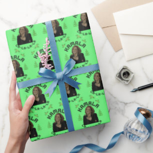 Kamala Harris Christmas Green Cadeaupapier