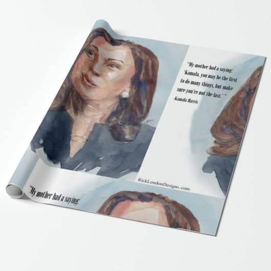 Kamala Harris & citaat Cadeaupapier (Uitgerold)