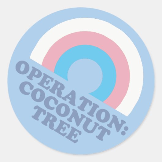 Kamala Harris Coconut Tree Trans Pride Flag Ronde Sticker (Voorkant)