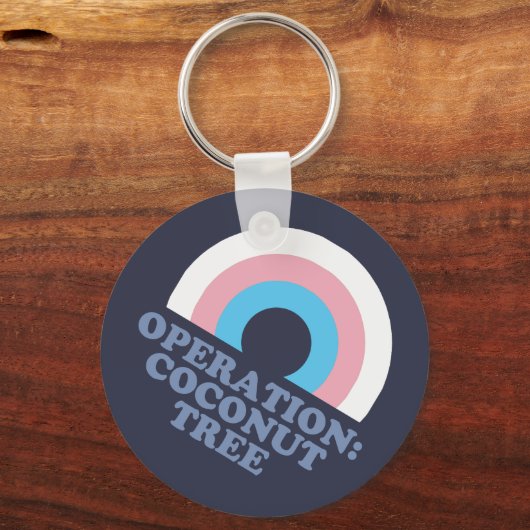 Kamala Harris Coconut Tree Trans Pride Flag Sleutelhanger (Achterkant)