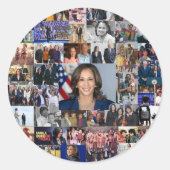 Kamala Harris Collage Sticker (Voorkant)