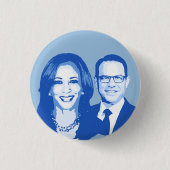 Kamala Harris en Josh Shapiro Ronde Button 3,2 Cm (Voorkant)