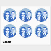 Kamala Harris en Josh Shapiro Ronde Sticker (Vel)
