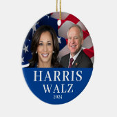 Kamala Harris en Tim Walz 2024 Keramisch Ornament (Rechts)