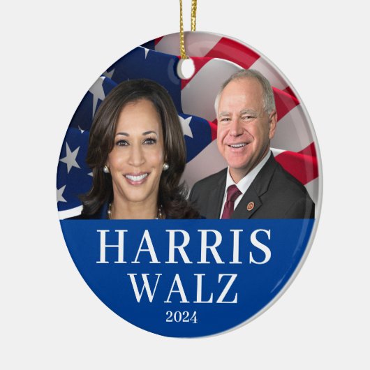 Kamala Harris en Tim Walz 2024 Keramisch Ornament (Links)