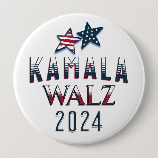 Kamala Harris en Tim Walz 2024 Ronde Button 4,0 Cm (Voorkant)