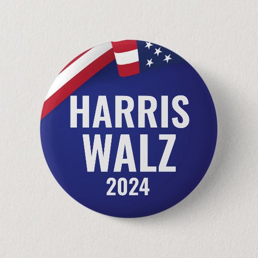 Kamala Harris en Tim Walz 2024 Ronde Button 5,7 Cm (Voorkant)