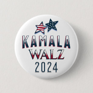 Kamala Harris en Tim Walz 2024 Ronde Button 5,7 Cm
