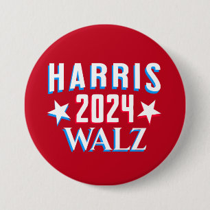 Kamala Harris en Tim Walz 2024 Ronde Button 7,6 Cm