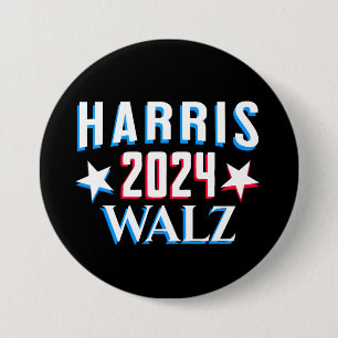 Kamala Harris en Tim Walz 2024 Ronde Button 7,6 Cm