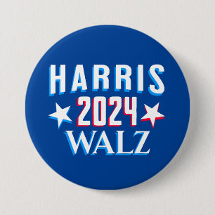 Kamala Harris en Tim Walz 2024 Ronde Button 7,6 Cm