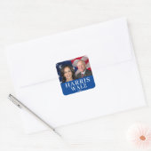 Kamala Harris en Tim Walz 2024 Vierkante Sticker (Envelop)