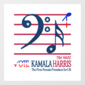 Kamala Harris en Tim Walz Raamsticker (Vel)