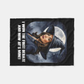 Kamala Harris Funny Debate Verkiezing 2024 gewonne Fleece Deken (Voorkant (Horizontaal))