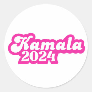Kamala Harris girly Pink Logo 2024 Ronde Sticker
