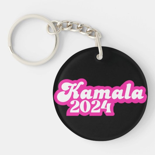 Kamala Harris girly Pink Logo 2024 Sleutelhanger (Voorkant)