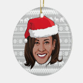 Kamala Harris Holiday Ceramic Ornament (Links)