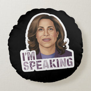 Kamala Harris Ik spreek, historisch debat citaat Rond Kussen