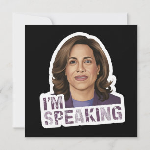 Kamala Harris Ik spreek, historisch debat citaat Save The Date