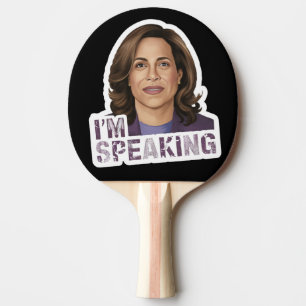 Kamala Harris Ik spreek, historisch debat citaat Tafeltennisbatje