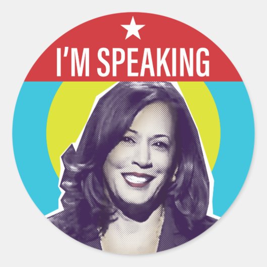 Kamala Harris / Ik spreek Ronde Sticker (Voorkant)