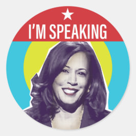 Kamala Harris / Ik spreek Ronde Sticker