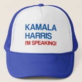Kamala Harris, ik spreek! Trucker Pet (Voorkant)