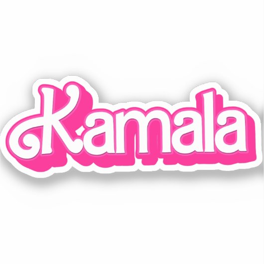 Kamala Harris in het roze Sticker (Voorkant)