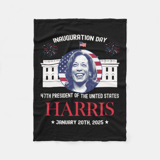 Kamala Harris Inauguratiedag 2025 Madam 47th Pre Fleece Deken (Voorkant)