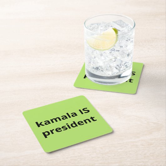 Kamala Harris is President 2024 Vierkante Kartonnen Onderzetter (Insitu)