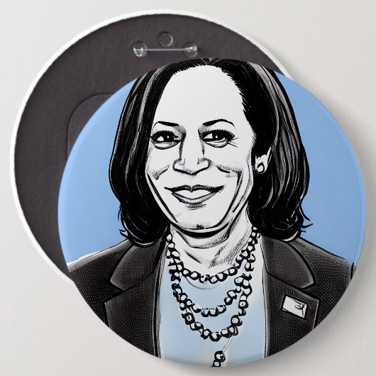 Kamala Harris karikatuur politiek Ronde Button 6,0 Cm (Voorkant /achterkant)