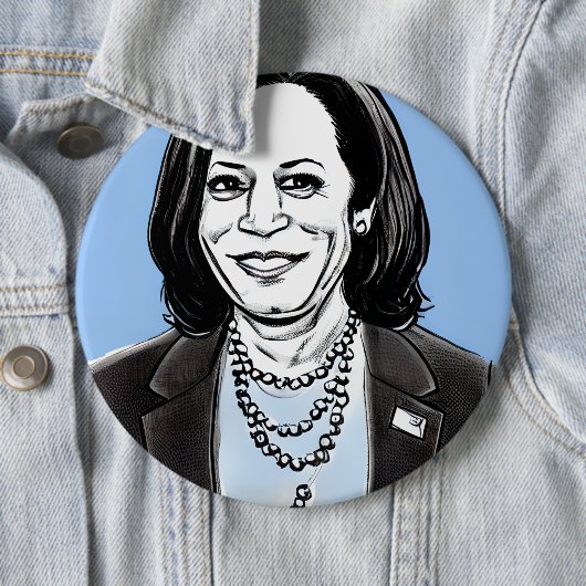 Kamala Harris karikatuur politiek Ronde Button 6,0 Cm (In situ)