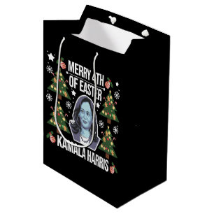 Kamala Harris Kerstman Kerst Merry 4th Pasen Medium Cadeauzakje
