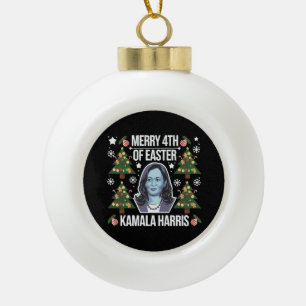 Kamala Harris Kerstman Merry 4e Pasen Keramische Bal Ornament