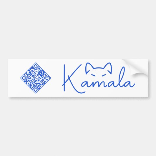 Kamala Harris "Kinderloze Cat Lady" Aangepaste QR- Bumpersticker (Voorkant)