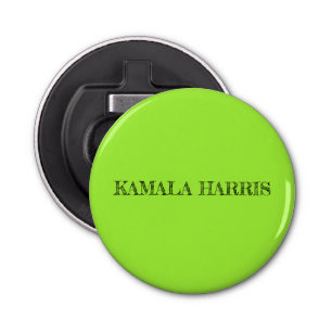 Kamala Harris Knop Fles Opener in Lime Green
