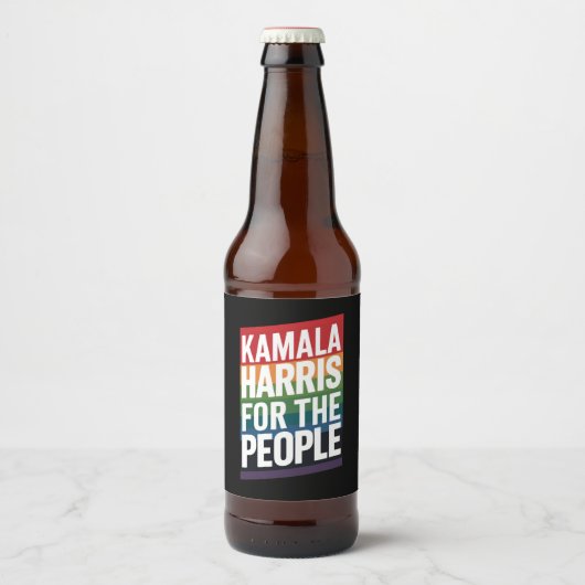 Kamala Harris LGBTQ Gay Pride Lesbian Funny Gift Bier Etiket (Voorkant)