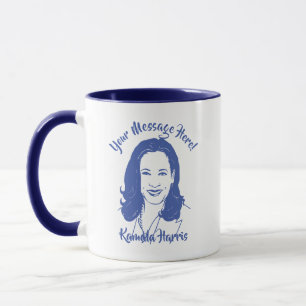 Kamala Harris Line Art - aangepaste tekst Mok