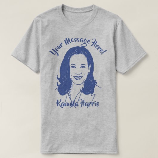 Kamala Harris Line Art - aangepaste tekst T-shirt (Design voorkant)