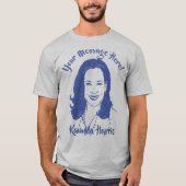 Kamala Harris Line Art - aangepaste tekst T-shirt (Voorkant)