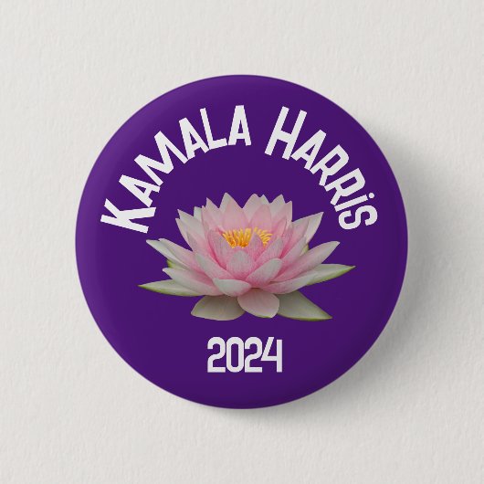 Kamala Harris Lotus 2024 Ronde Button 5,7 Cm (Voorkant)